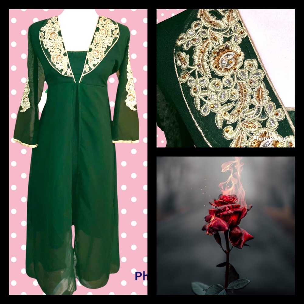 HOST PICKx2! Vintage Romantic Deep Hunter Green Dress